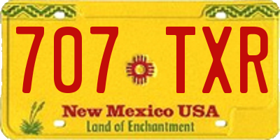 NM license plate 707TXR
