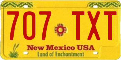 NM license plate 707TXT