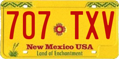 NM license plate 707TXV