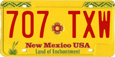 NM license plate 707TXW