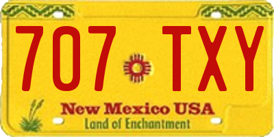 NM license plate 707TXY