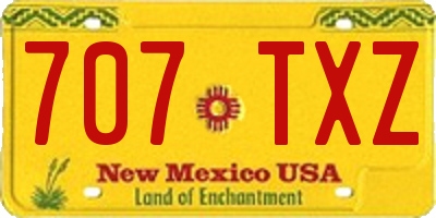 NM license plate 707TXZ