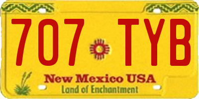 NM license plate 707TYB