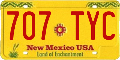 NM license plate 707TYC
