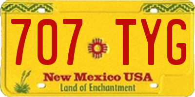 NM license plate 707TYG