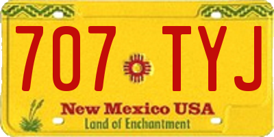 NM license plate 707TYJ