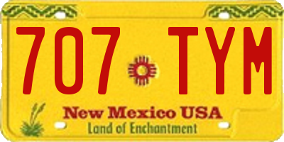NM license plate 707TYM