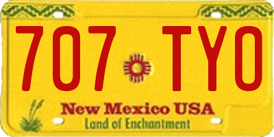 NM license plate 707TYO