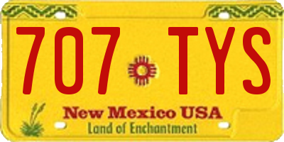 NM license plate 707TYS