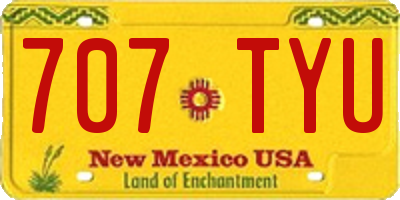 NM license plate 707TYU