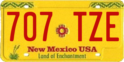 NM license plate 707TZE