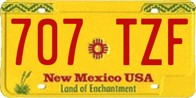 NM license plate 707TZF