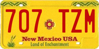 NM license plate 707TZM