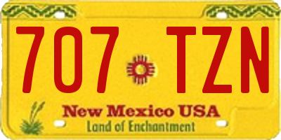 NM license plate 707TZN