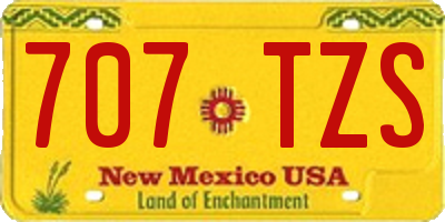 NM license plate 707TZS