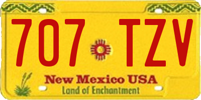 NM license plate 707TZV