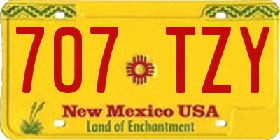 NM license plate 707TZY