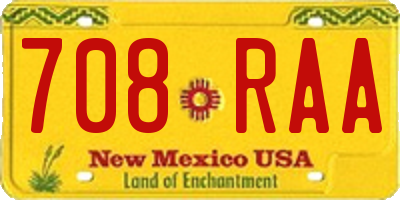 NM license plate 708RAA