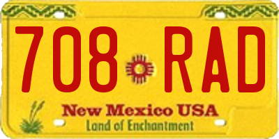 NM license plate 708RAD