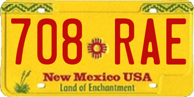 NM license plate 708RAE