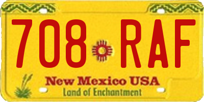 NM license plate 708RAF