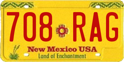 NM license plate 708RAG