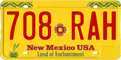 NM license plate 708RAH