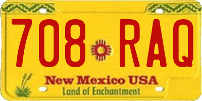 NM license plate 708RAQ