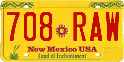 NM license plate 708RAW