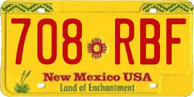 NM license plate 708RBF