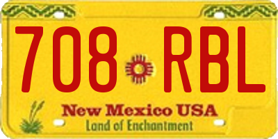 NM license plate 708RBL
