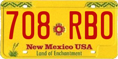 NM license plate 708RBO