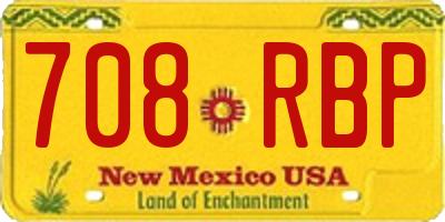 NM license plate 708RBP