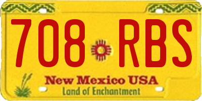 NM license plate 708RBS