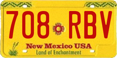 NM license plate 708RBV