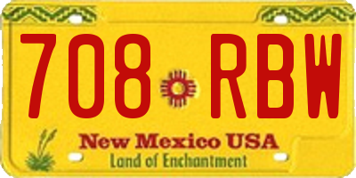 NM license plate 708RBW