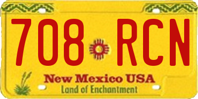NM license plate 708RCN