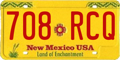 NM license plate 708RCQ