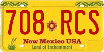 NM license plate 708RCS