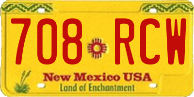 NM license plate 708RCW