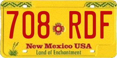 NM license plate 708RDF