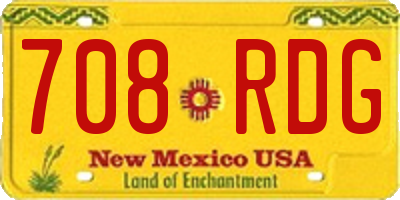 NM license plate 708RDG
