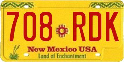 NM license plate 708RDK