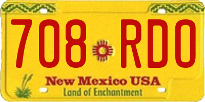 NM license plate 708RDO