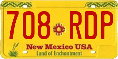 NM license plate 708RDP