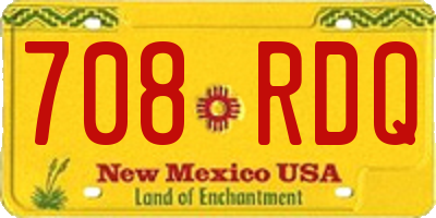 NM license plate 708RDQ