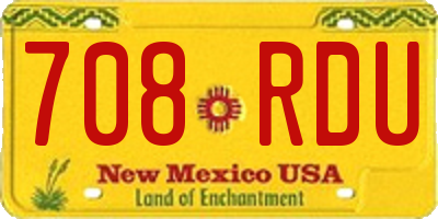NM license plate 708RDU