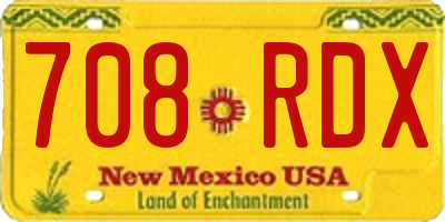 NM license plate 708RDX
