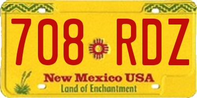NM license plate 708RDZ