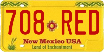 NM license plate 708RED